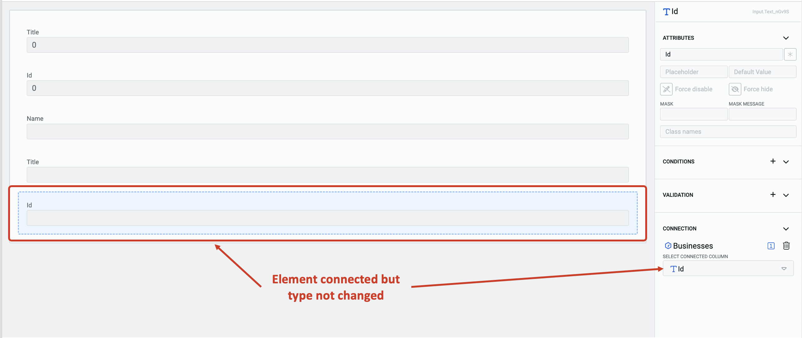 Image showing connected element